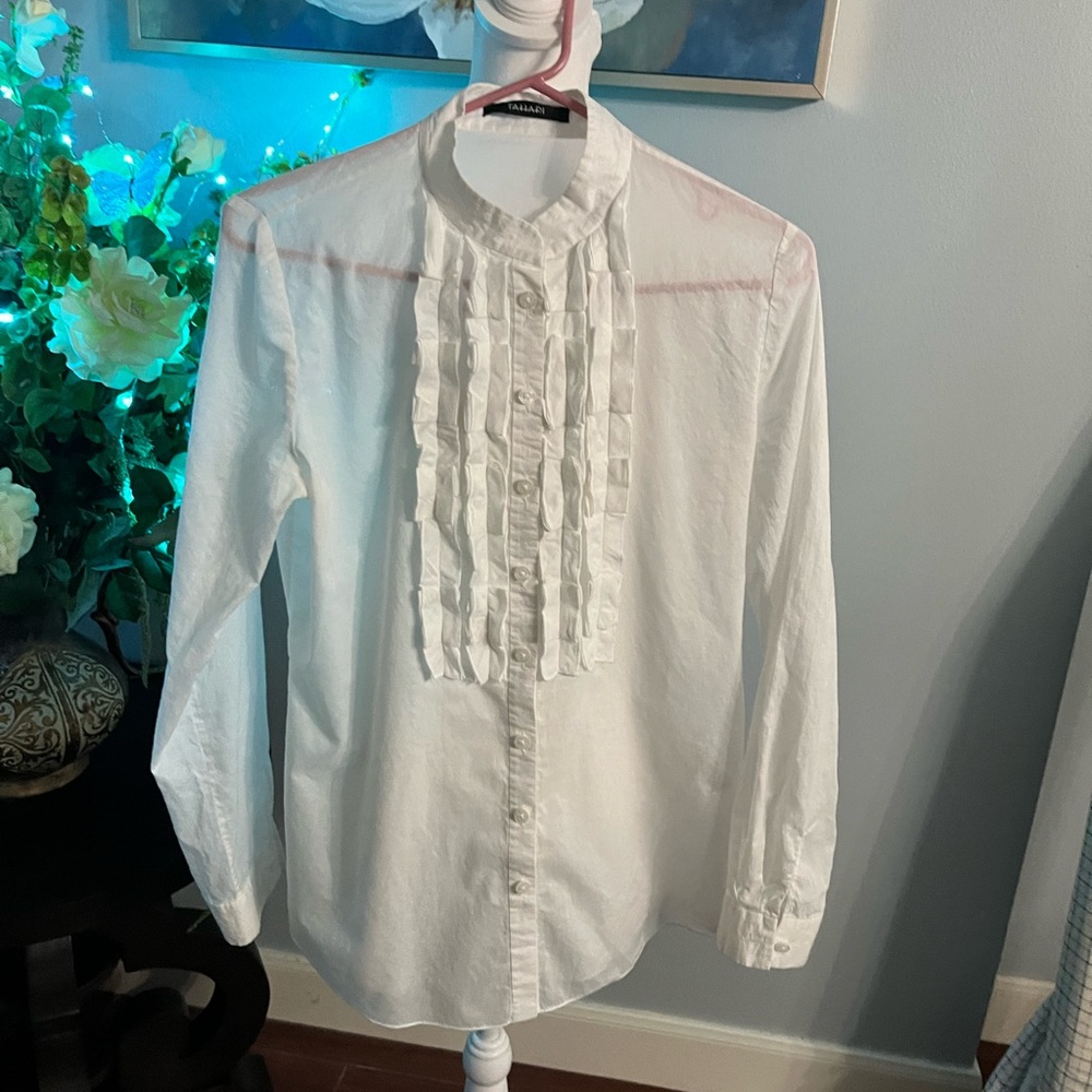 Tahari white blouses 100% cotton.